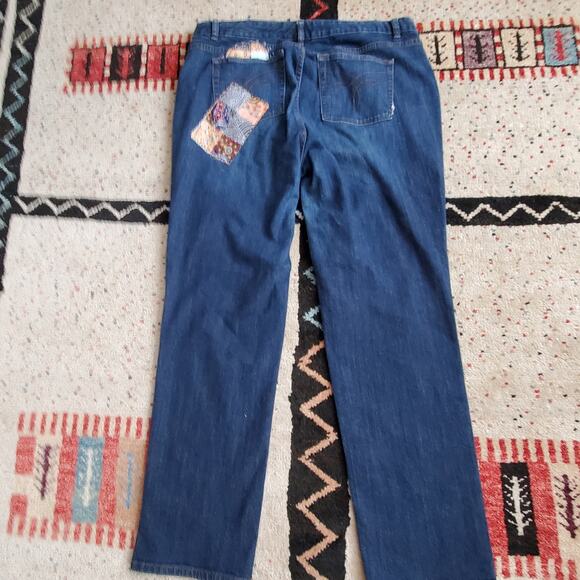 Refashioned and upcycled Ralph Lauren Chaps‎ denim jeans Size 16W - Picture 8 of 9
